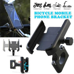 Soporte de teléfono para motocicleta y bicicleta, manillar giratorio 360, soporte de aleación de aluminio para teléfono, espejo retrovisor, soporte para teléfono móvil