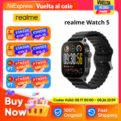 Versión global realme Watch 5 Smartwatch Brújula y GPS independiente con 5 GNSS Pantalla AMOLED de 1,97 pulgadas Hasta 14 días de duración de la batería IP68