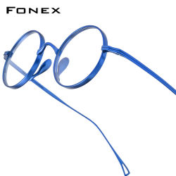 Montura de gafas FONEX de titanio puro para hombre, gafas redondas de nuevo diseño de marca para mujer, gafas Retro Vintage japonesas de alta calidad 85644