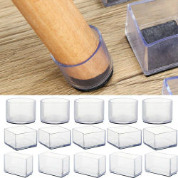 Almohadillas protectoras de suelo rectangulares cuadradas de goma, 4 piezas, tapas para patas de silla, cubierta antipolvo para pies de mesa, tapones para tubos, pies niveladores de muebles