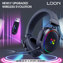 Auriculares inalámbricos para juegos LDON para PS5, PS4, Bluetooth, 2,4 GHz, con sonido envolvente, espuma viscoelástica para Switch, portátil, móvil, Mac