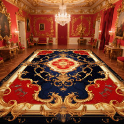 Alfombra dorada roja de estilo europeo, alfombra ligera de lujo para sala de estar, decoración del hogar antideslizante, Tatami europeo de lujo lavable