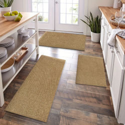 Alfombra de Cocina Lavable Antideslizante, Alfombra de Imitación de Sisal, Alfombra de Cocina Tejida con Respaldo de TPR de Gran Agarre
