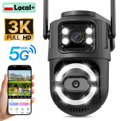 Cámara IP WIFI HD de doble lente de 2,4 GHz/5 GHz, seguimiento automático, vigilancia de seguridad, visión nocturna inteligente, monitor CCTV impermeable iCsee