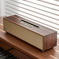Altavoz Retro de madera XM520 inalámbrico Bluetooth 5,3, tarjeta TF, Flash USB, altavoces duales para ordenador, soporte de graves pesados para exteriores, estéreo para el hogar