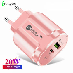 Cargador USB de 2 puertos de carga rápida 3,0 PD 20W tipo C cargador de teléfono adaptador de carga rápida para iPhone 13 12Pro Huawei Xiaomi Samsung