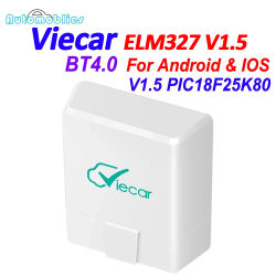 El más nuevo Viecar ELM327 V1.5 Bluetooth 4,0 OBD2 función de herramienta de escáner de diagnóstico para automóvil como Mini ELM 327 para Android IOS