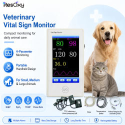 Monitor de Signos Vitales Veterinarios Portátil Resoxy, Monitor Multiparamétrico para Mascotas, para NIBP, SPO2, TEMP, PR Veterinario