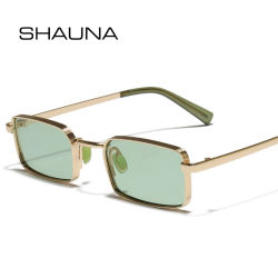 SHAUNA, nuevas gafas de sol rectangulares de Metal a la moda para mujer, gafas de sol de Color caramelo, gafas de sol Retro para hombre, gafas de sol para exteriores, gafas de sol UV400
