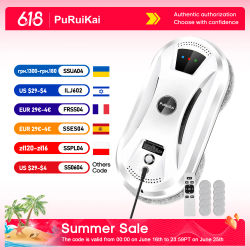 PuRuiKai-Robot aspirador ultrafino para limpieza de ventanas, limpiador de ventanas, Control remoto de vidrio eléctrico para el hogar