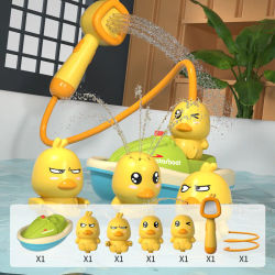 Baby Shower baño juego de agua pequeño pato amarillo flor ducha dispositivo Divino rociador de agua juguete para jugar