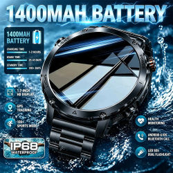 Reloj Inteligente Deportivo Resistente Sapphire 2026 para Hombre, 1400mAh, 10ATM Impermeable, Monitor de Actividad Física, Llamadas HD, +100 Modos Deportivos