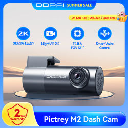 Cámara de salpicadero Pictrey M2 2K 330 ° Monitor de estacionamiento giratorio 24H del control de voz elegante de la visión nocturna de la ayuda DVR del coche