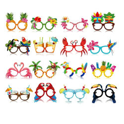 Paquete de 16 gafas para fiesta en la piscina y la playa, decoración de verano, gafas de papel Luau, gafas de sol hawaianas a granel, marco, accesorios para piscina Tropical, bota para fotos