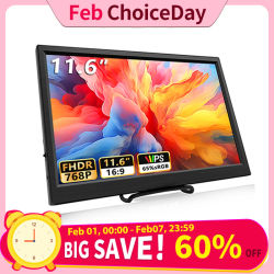 Monitor portátil de 11,6 pulgadas Compatible con HDMI, pantalla extendida para juegos de segunda pantalla, para Switch/PS4/Xbox/Raspberry Pi