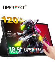 UPERFECT Monitor de pantalla táctil portátil de 120 Hz 18,5 pulgadas HDR 300 cd/m² 1920 x 1080 PS5 XBOX Switch Pantalla para juegos con HDMI USB C 100% sRGB Altavoces incorporados y segundo monitor de
