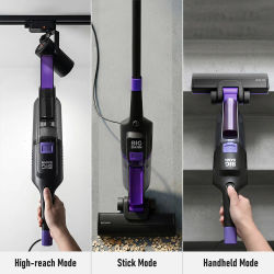 Aspiradora de Mano Multiusos, Potente Succión de 18kPa, 400W, Ultra Ligera de 1.2kg, Aspiradora con Cable de 5M de Largo, Autoportante, Filtro HEPA Lavable para Pisos Duros, Alfombras, Escaleras,
