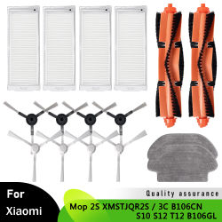 Accesorios para Xiaomi Robot aspirador Mop 2S XMSTJQR2S /S12 3C B106CN S10 T12 B106GL piezas de filtro de Cepillo Lateral principal piezas de paño de mopa