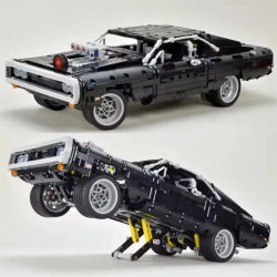 1077 Piezas Bloques de Construcción Técnicos de Coche de Carreras Dodge Charger, Modelo de Película, Ladrillos STEM Rápidos para Adultos, Juguetes y Regalos para Fans