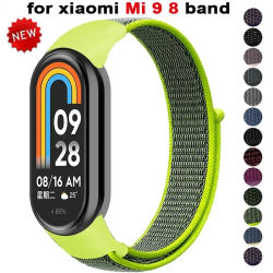 Bucle de nailon para xiaomi Mi Band 9 8 Correa 8 NFC SmartWatch pulsera Correa de repuesto pulsera deportiva para Miband 8 pulsera Correa