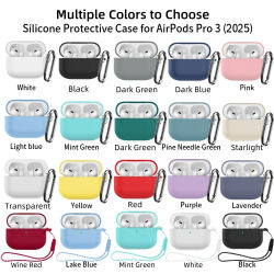 Para AirPods Pro 3 2025 nueva funda protectora completa de silicona suave a prueba de golpes con llavero para AirPods Pro 3 funda para hombres y mujeres
