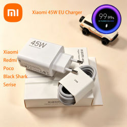 Cargador Original Xiaomi de 45W para la UE, Adaptador de Carga Rápida Turbo, Cable Tipo C de 6A para Redmi Note 14 13 12T 11T Pro Mi 13T 12 10 9 Pad