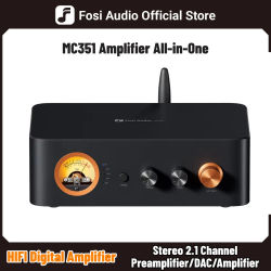 Fosi Audio MC351 Amplificador integrado estéreo Bluetooth de 2.1 canales con DAC, mini amplificador de potencia de audio TPA3255 para altavoz pasivo