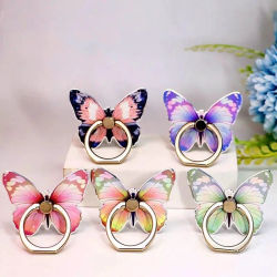 Soporte Universal de lujo con bonita mariposa para teléfono móvil, soporte de anillo adecuado para teléfono móvil, toma de soporte para teléfono móvil