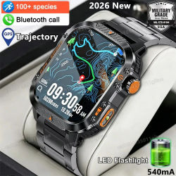 Reloj Inteligente Militar Resistente 2026 con GPS, Llamadas Bluetooth, Monitoreo de Salud, Deportivo, Resistente al Agua 5ATM, para Hombre, Similar al HW12