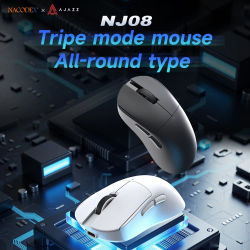 Ratón para Juegos y Oficina AJAZZ NJ08/MC/Ultra Tri-Modo, Cableado/2.4G/Bluetooth, con Iluminación RGB y Diseño Ligero