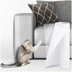 1 rollo de cinta protectora de muebles antiarañazos para gatos, cinta autoadhesiva transparente de PVC, almohadillas protectoras para sofá, pegatinas para sofá