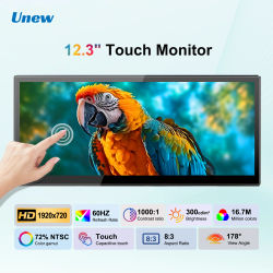 Monitor portátil con pantalla táctil de 12.3 pulgadas, 1920x720 IPS, pantalla táctil de 10 puntos, USB C, HDMI, monitor para juegos para computadora portátil/PC, 8:3