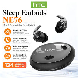 Audífonos Inalámbricos Bluetooth HTC Originales NE76 con Reducción de Ruido para Dormir, Traducción por IA, Sonido Estéreo HIFI