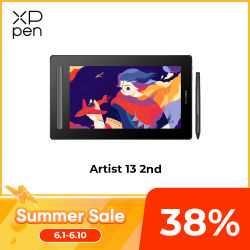 Tableta Gráfica con Monitor XPPen Artist 13 de 2.ª Generación con 130% sRGB, 9 Teclas de Atajo, Pantalla de 13.3 Pulgadas, Compatible con Android, Windows y Mac