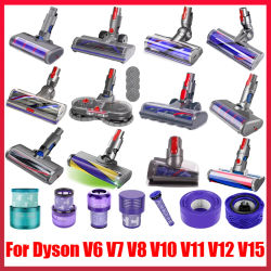 Cepillo y Filtro de Repuesto para Aspiradoras Dyson V6 V7 V8 V10 V11 V12 V15 Serie DC, Cepillo para Pisos Duros y Alfombras