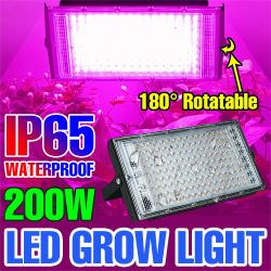 Luz LED de cultivo de plantas de 200W, espectro completo, invernadero interior, plántulas de flores, caja de crecimiento hidropónico, tienda, lámpara de cultivo de vegetales