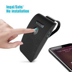 Altavoz Bluetooth, Kit de manos libres para coche, Clip para visera, receptor de Audio inalámbrico, altavoz, reproductor de música fuerte, micrófono Dual