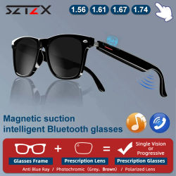 SZTZX gafas graduadas para miopía inteligentes con Bluetooth para hombre, gafas de sol polarizadas con Control de música y llamadas, gafas progresivas antirayos azules