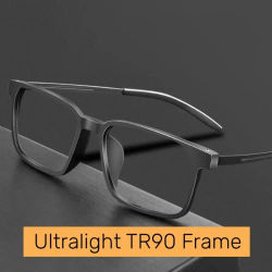 Gafas de lectura TR90 ultraligeras de titanio puro para hombres y mujeres, gafas para presbicia con luz azul, gafas graduadas cuadradas grandes