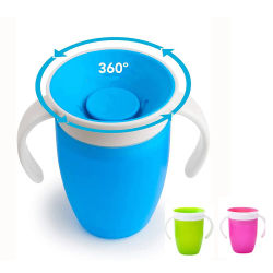 Las tazas mágicas para bebés se pueden girar, taza de aprendizaje para bebés, taza de agua a prueba de fugas para niños, botella de 240ml, taza de aprendizaje para Copos, taza para bebés