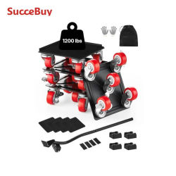 SucceBuy 4PCS Muebles Dolly 1200Lbs/3474Lbs Refrigerador Movimientos con 5 360 ° Ruedas de rotación y juego de herramientas deslizantes de elevación para sofá de electrodomésticos