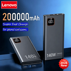 Lenovo 140W 500000mAh Ultra Capacity Power Bank Super Fast Charging CCC Portable Battery Charger For IPhone Samsung 2026 New