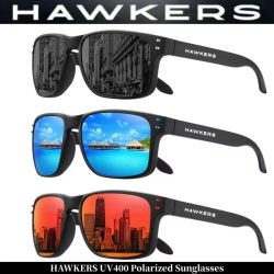 HAWKERS Gafas de sol cuadradas polarizadas a la moda para hombres y mujeres, gafas de sol con acabado de alta calidad, gafas de protección UV