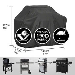 Cubierta para parrilla de gas para barbacoa Protección UV Durable Conveniente Se adapta a la cubierta para muebles de parrilla Weber Char-Broil Negro
