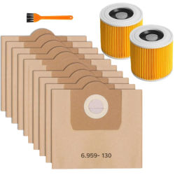 Bolsas para aspiradora + filtros de polvo para Karcher WD3 Premium MV3 SE4001 A2201 A2204, bolsas para polvo 6.959-130.0, filtro 6.414-552.0