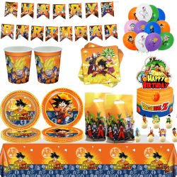 Decoración de Cumpleaños de Son Goku, Gafas de Cumpleaños de San Goku, Mantel, Globos, Artículos para Baby Shower de Goku, Recuerdos de Fiesta de Dragon Ball Z