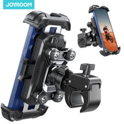 Joyroom Soporte para teléfono de motocicleta Soporte para teléfono antivibración para manillar de motocicleta Soporte para teléfono de bicicleta para iPhone para teléfono de 4,7 a 7 pulgadas