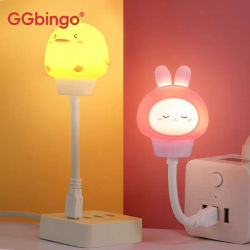 Lámpara Nocturna USB GGbingo LED, Linda Lámpara Nocturna de Dibujos Animados con Forma de Oso, Pollito y Gatito para Bebés y Niños, Decoración de Dormitorio, Lámpara de Noche