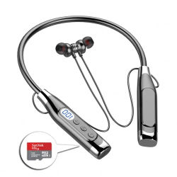 Auriculares inalámbricos con banda para el cuello, auriculares Bluetooth con micrófono, batería de larga duración, Auriculares deportivos de alta calidad para tarjeta TF