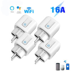 Tuya WiFi enchufe inteligente 16A/20A UE enchufe inteligente con Monitor de potencia sincronización vida inteligente soporte Alexa Google Home Yandex SmartThings